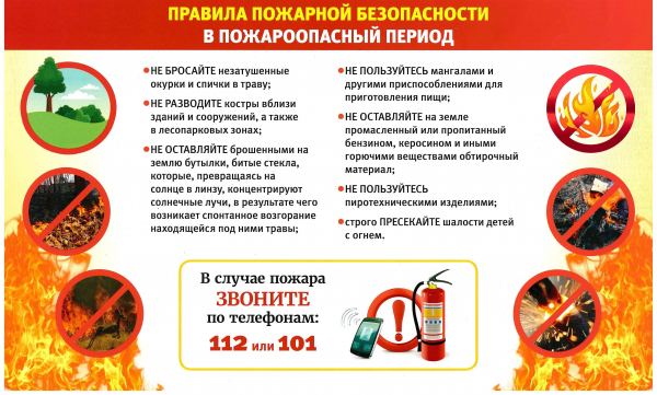 Правилах пожарной  безопасности в пожароопасный период.